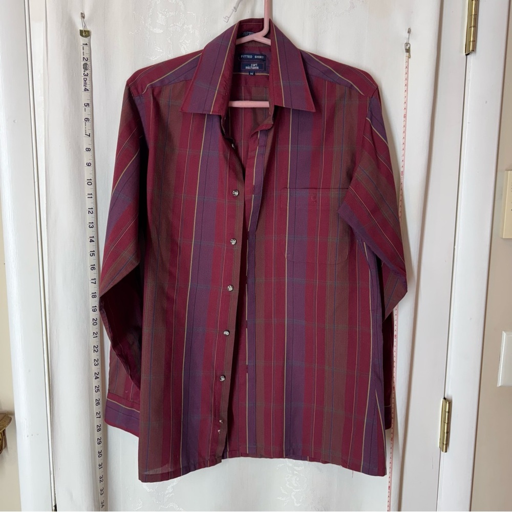 Vintage Carl Michaels Fitted Plaid Men's Shirt